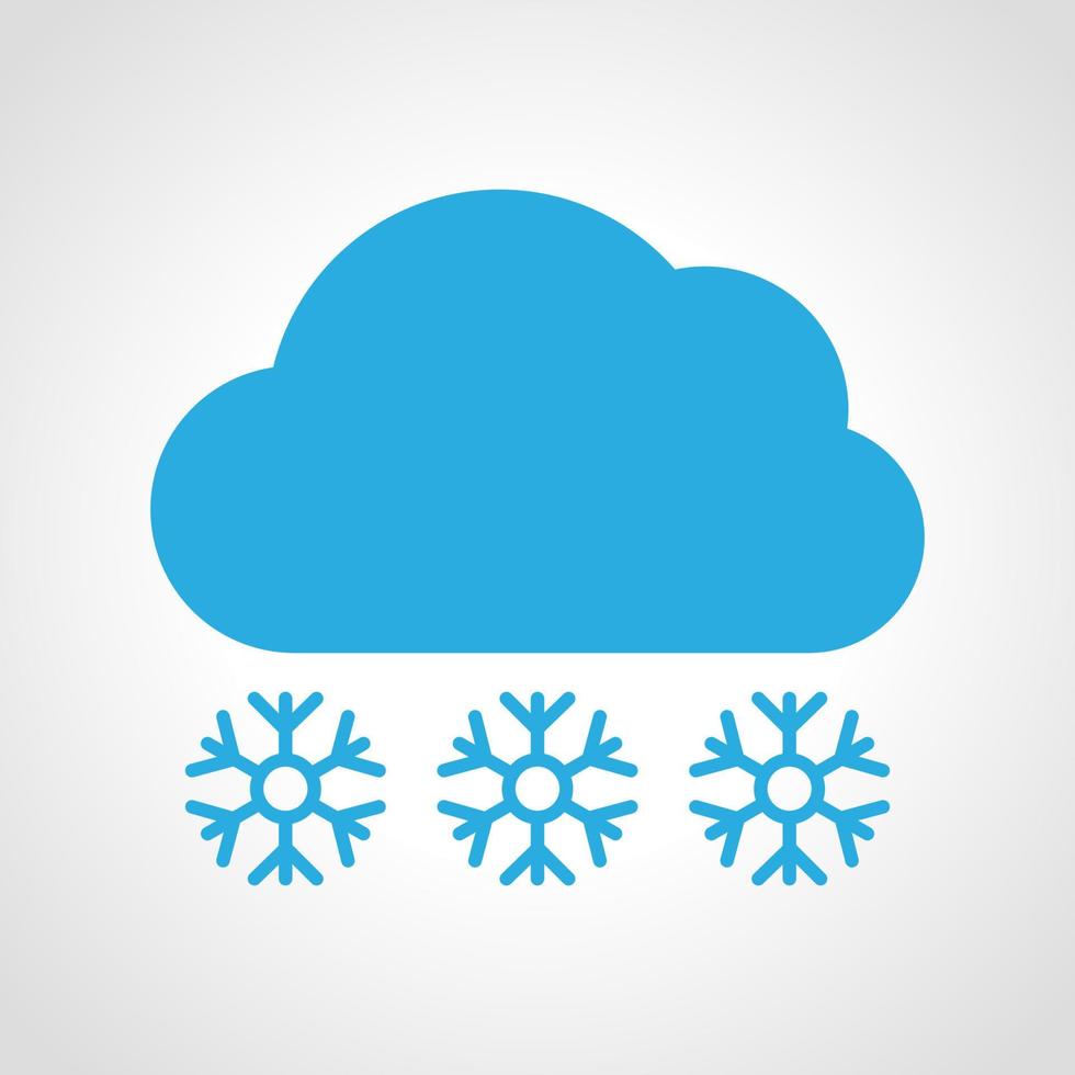 Cloud with snowfall Icon. Multicolored weather icon on white background. Vector illustration.