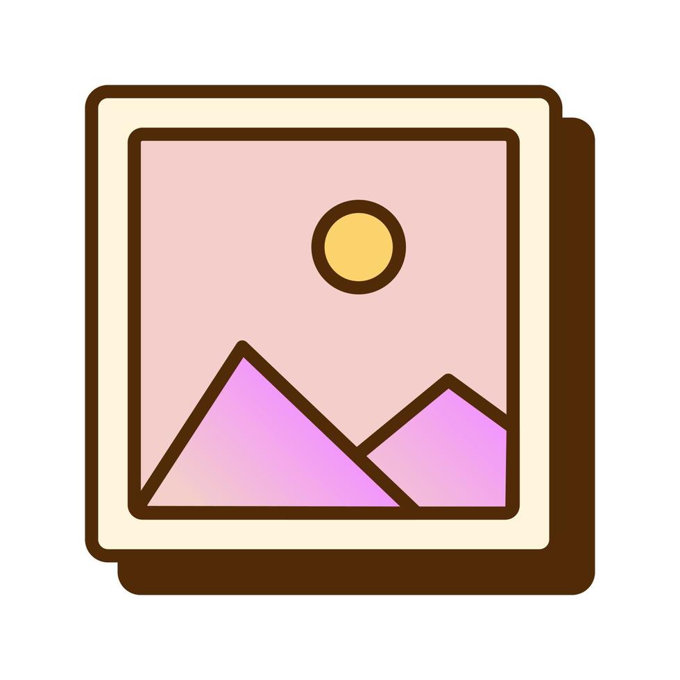 Vector gradient picture icon. Retro image icon in flat design.
