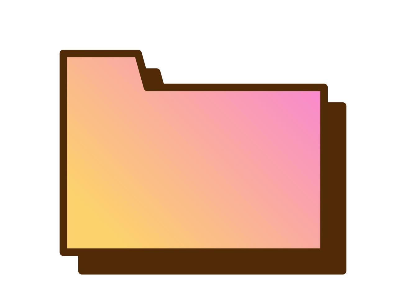 Vector retro directory icon. Gradient icon with folder in flat design.