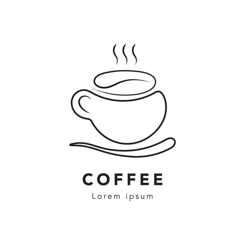 gráfico de diseño de ilustración de café de línea continua vectorial, concepto de logotipo creativo minimalista, logotipo de bebida de cafetería vector