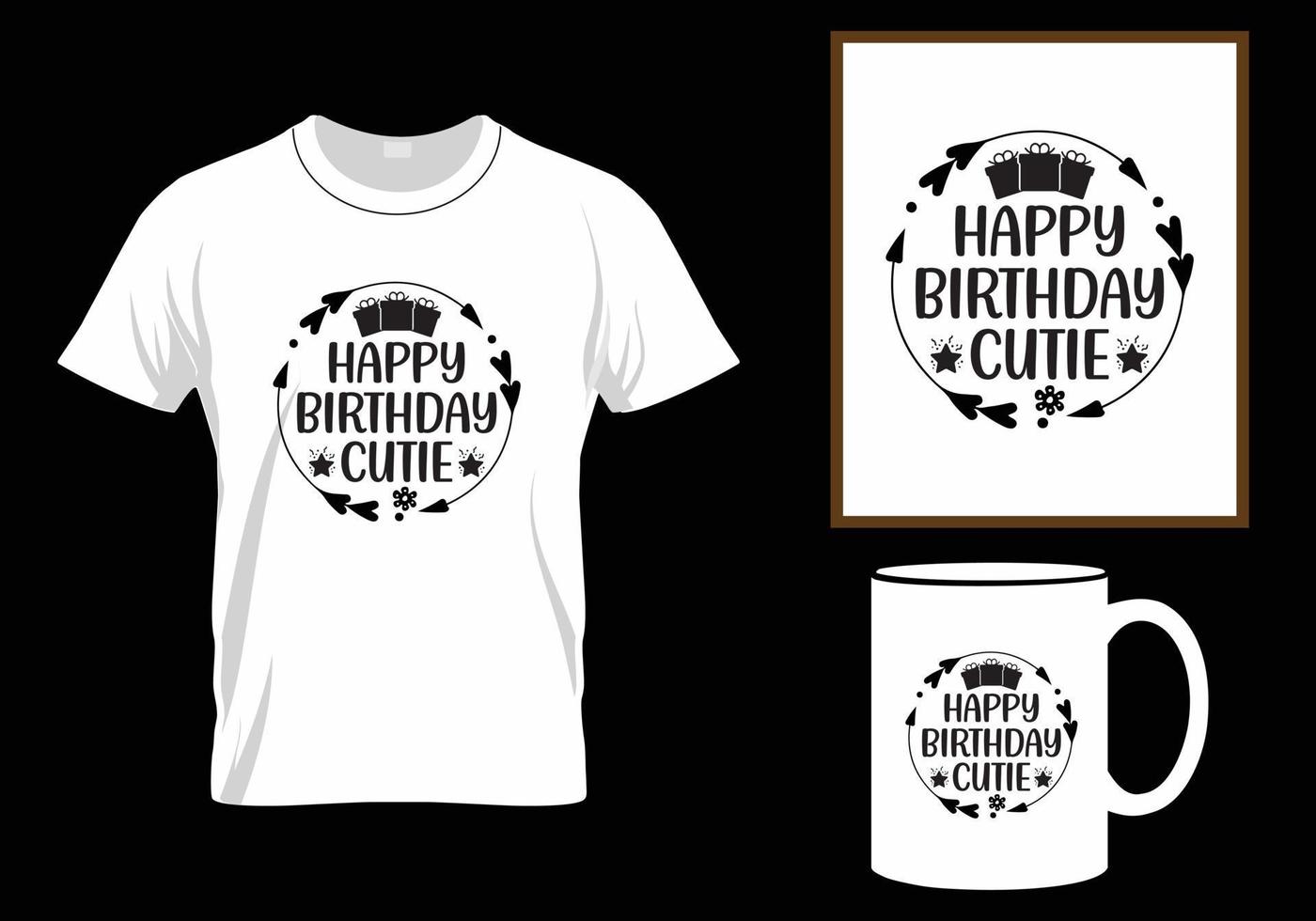 vector happy birthday tshirt design and lettering concept 17655153