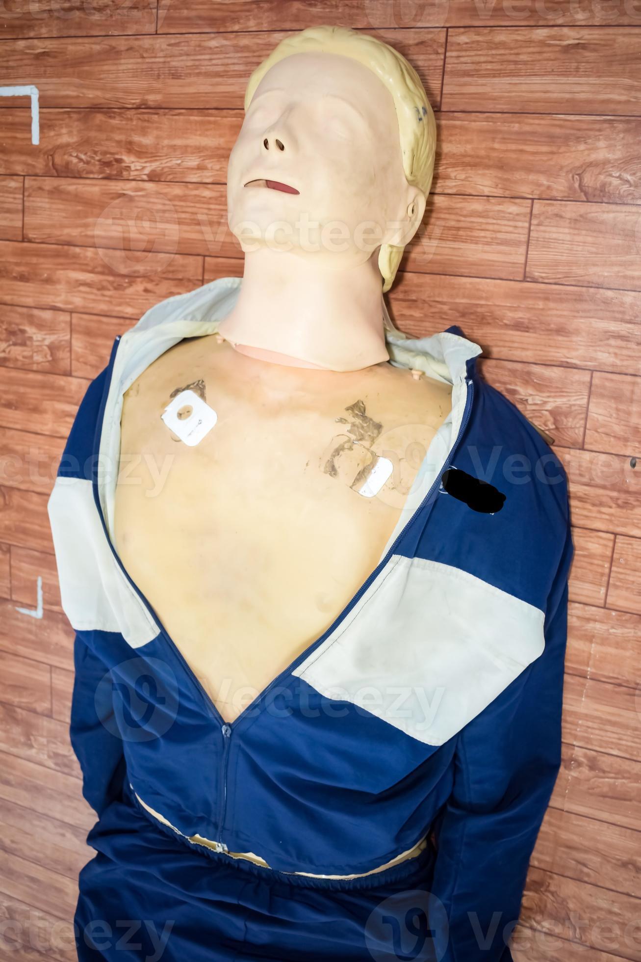 Human dummy lies on the floor during first Aid Training