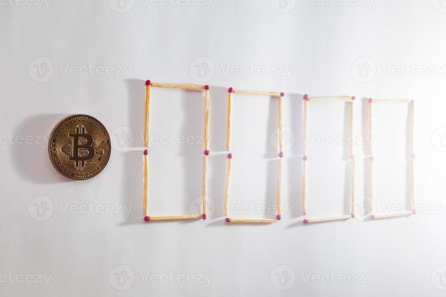 Golden bitcoin on isolate white background concept mining 0000 photo
