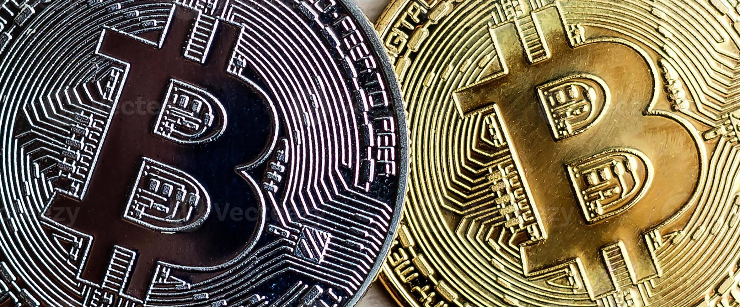 Gold and silver bitcoins photo