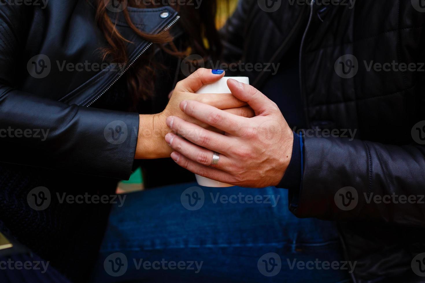 Cup of hot tea in your hands beverage concept lifestyle autumn and winter photo