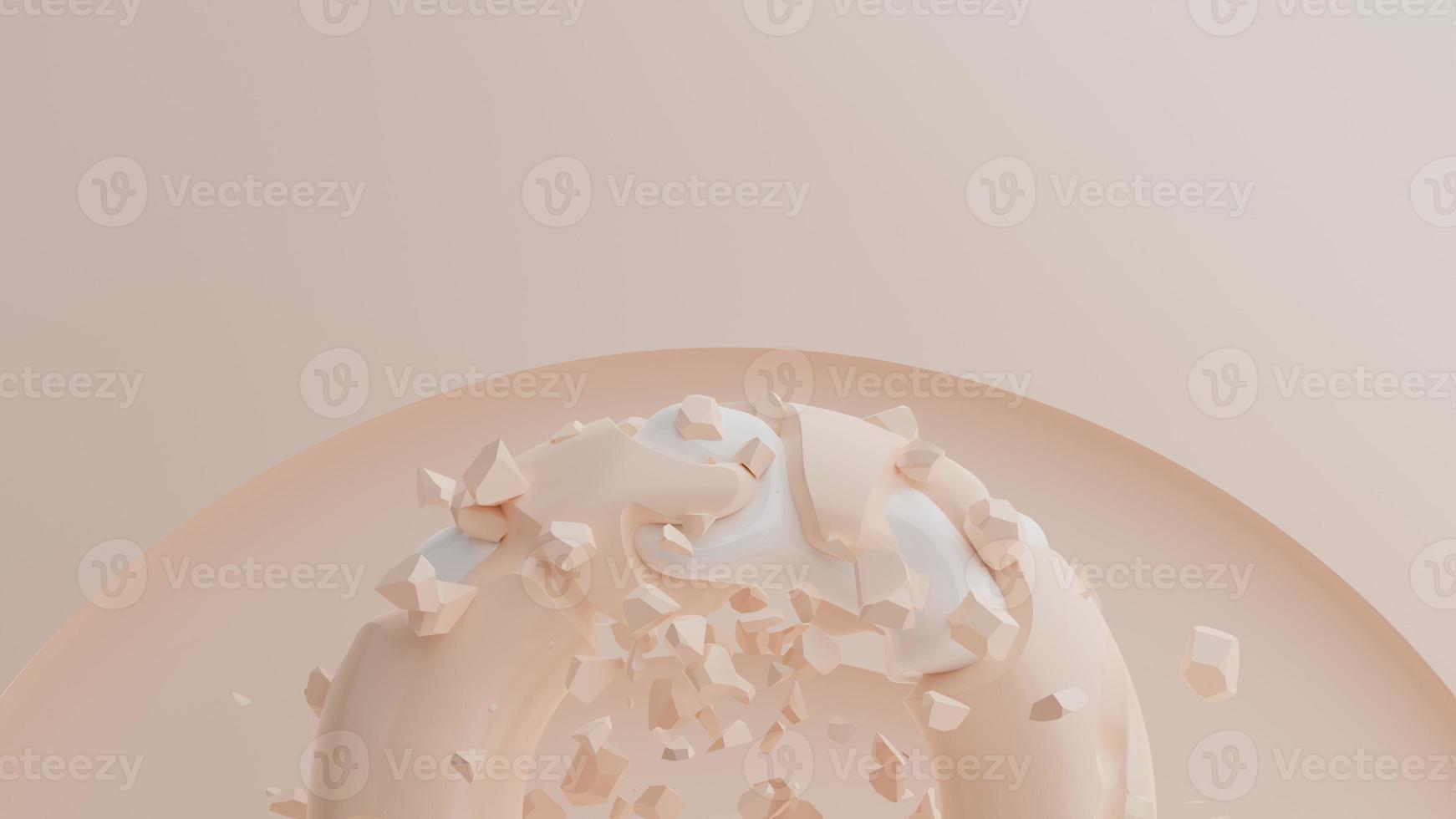 3d rendering of a ring in pastel colors on a white background photo