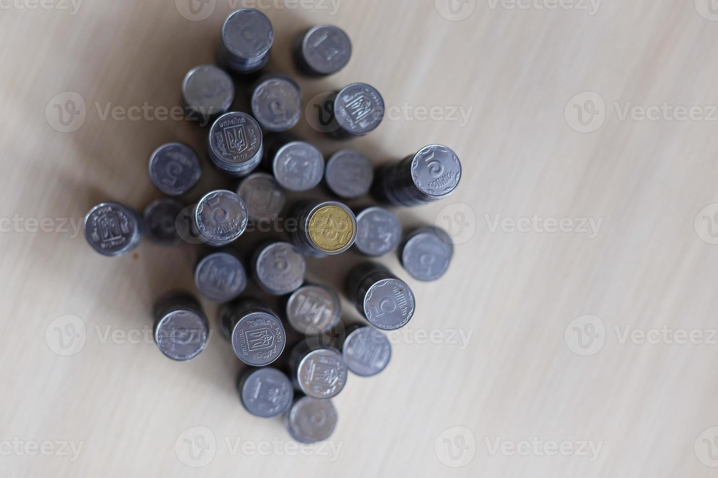Ukrainian silver coins. Pyramid of money photo