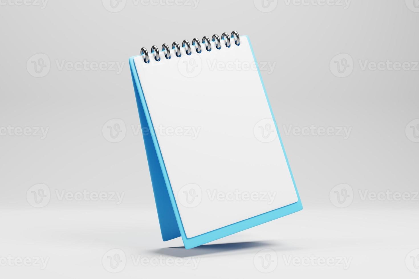 Icono de bloc de notas de representación 3d con papel blanco aislado sobre fondo blanco foto