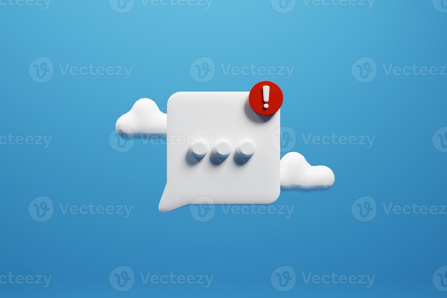 3d rendering chat bubble icon isolated on blue background photo