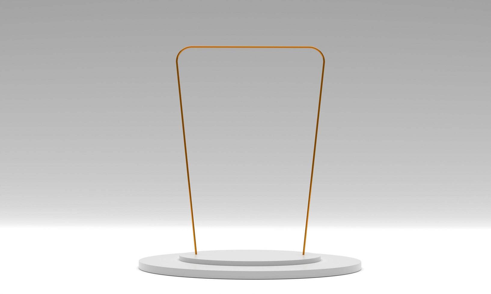 empty podium with white background on 3d rendering photo