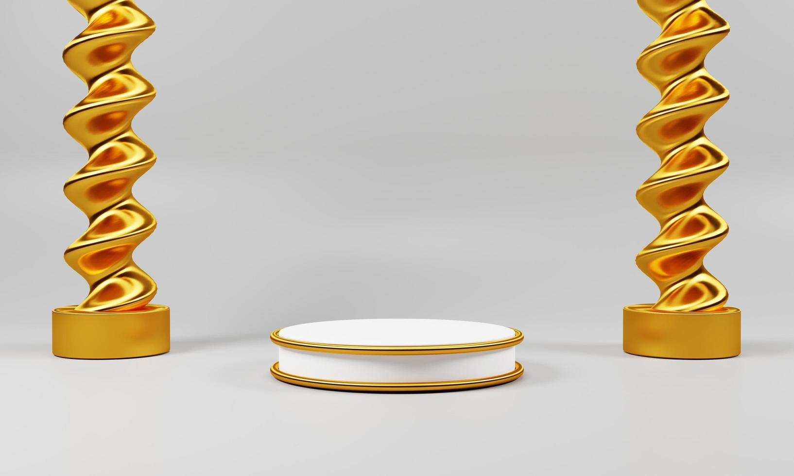 podium background isolated on white background for product presentation, 3d rendering illustration photo