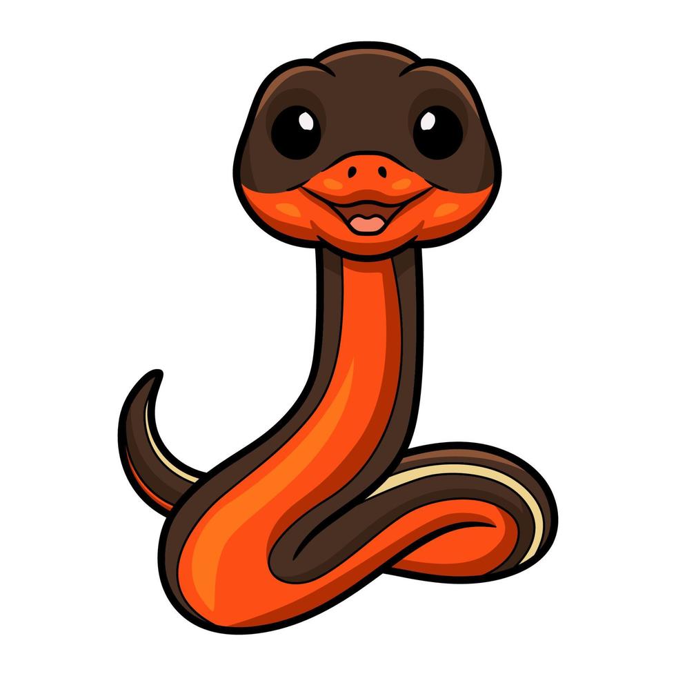 Cute happy garter snake cartoon vector