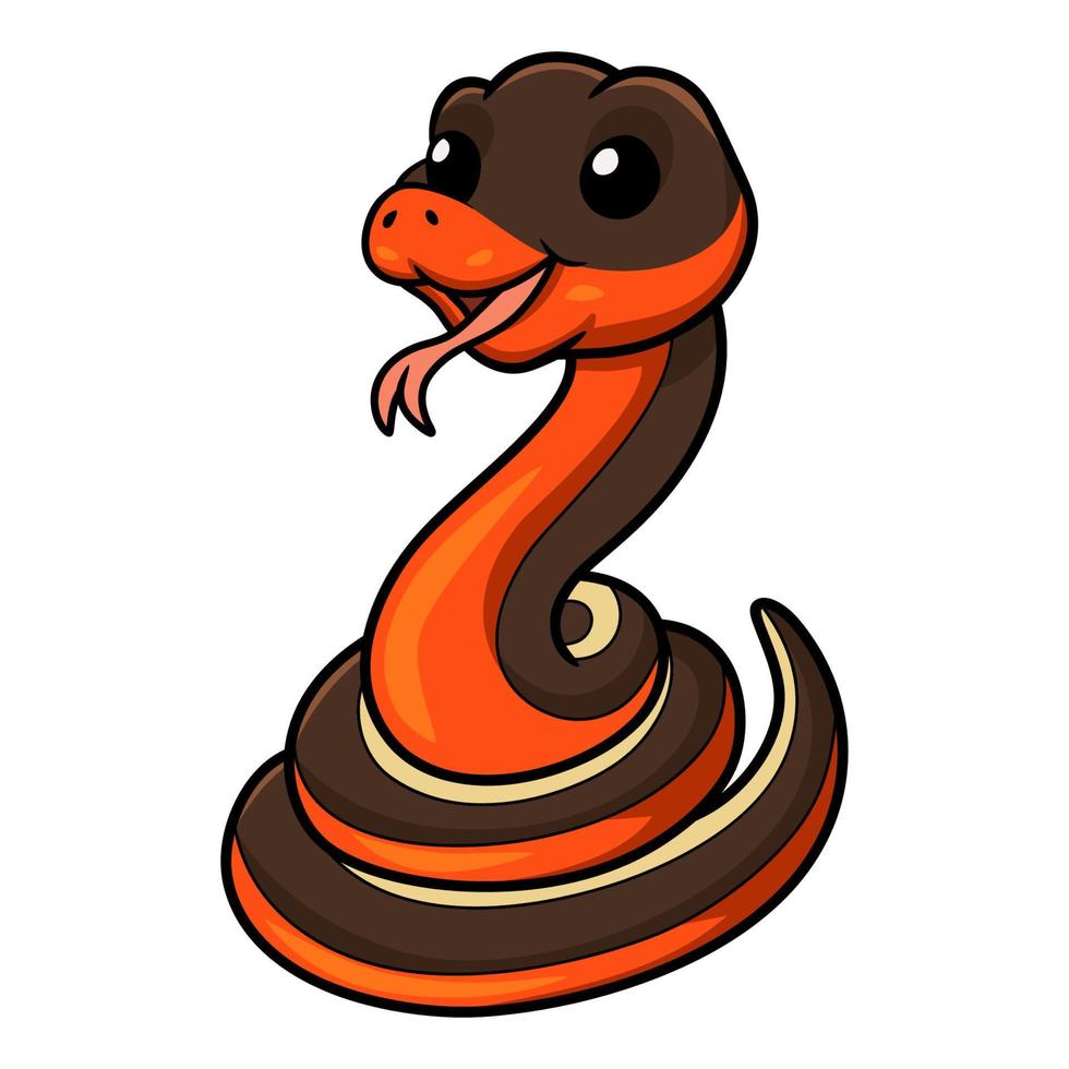 Cute happy garter snake cartoon vector