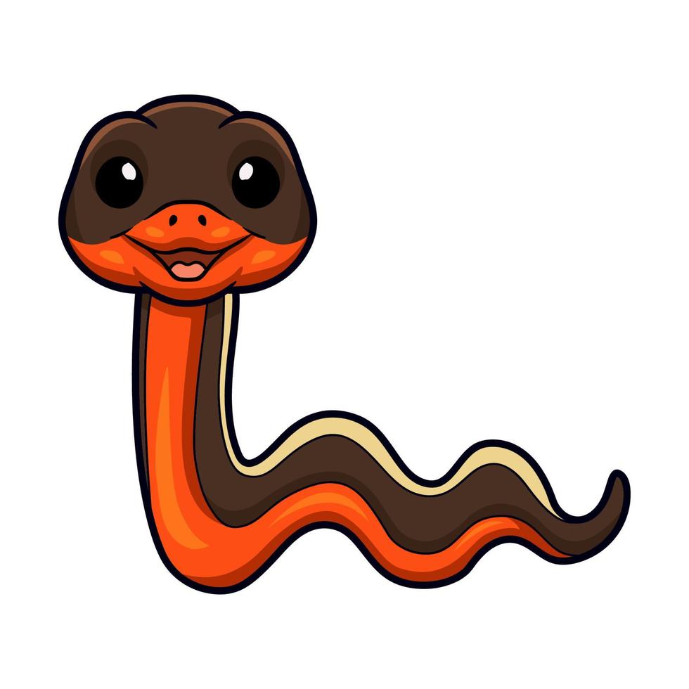 Cute happy garter snake cartoon vector