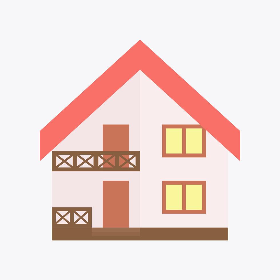The house is an icon in a flat style. Vector image on a white background.