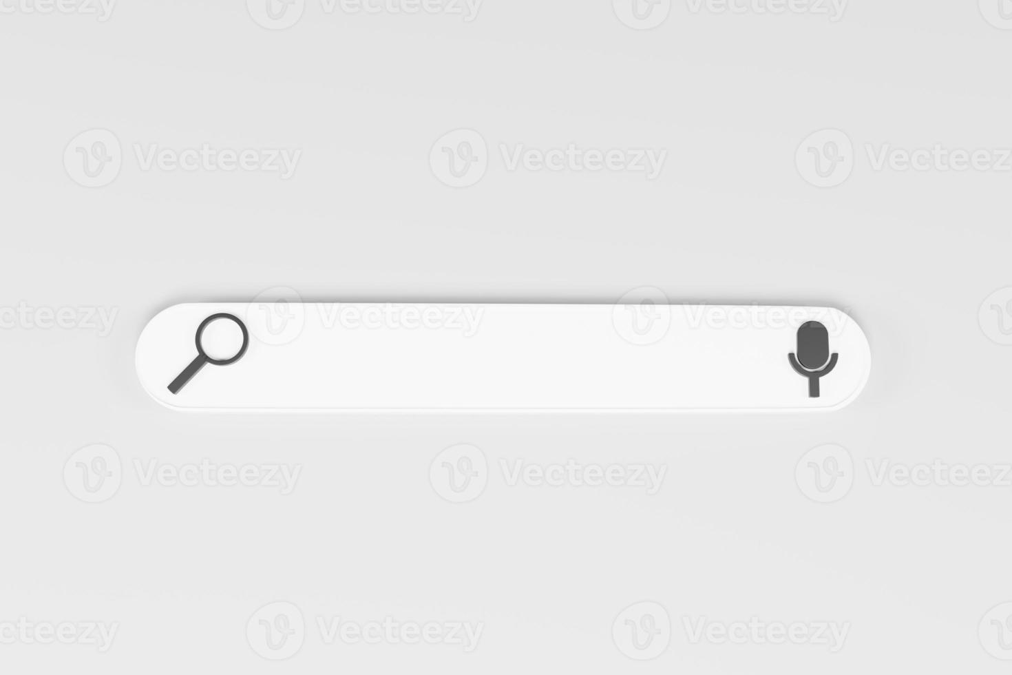 3d rendering white search bar isolated on white background photo