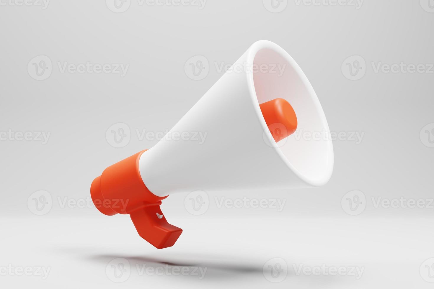 3d rendering megaphone isolated on white background photo