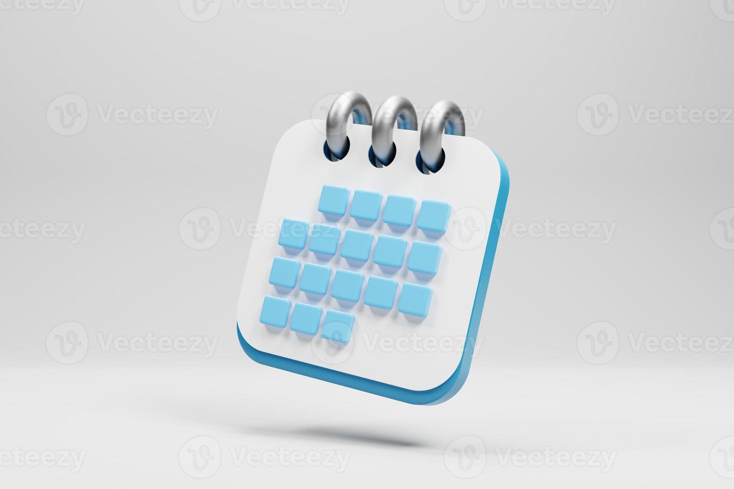 3d rendering minimal schedule calendar icon isolated on white background photo