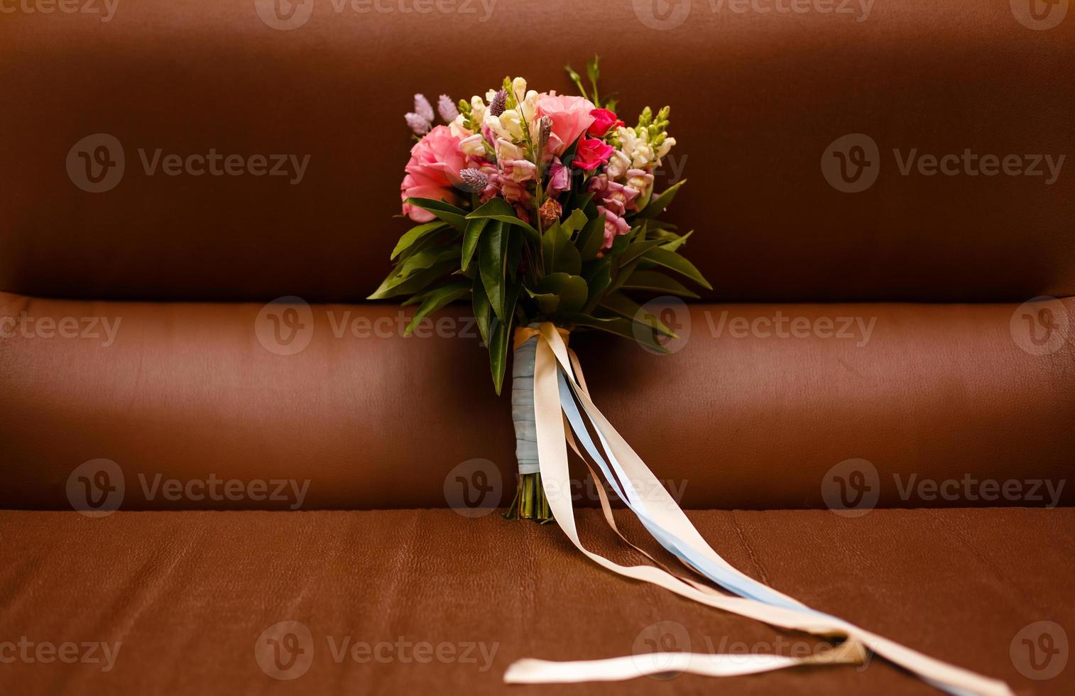 Flower arrangement on a dark background photo