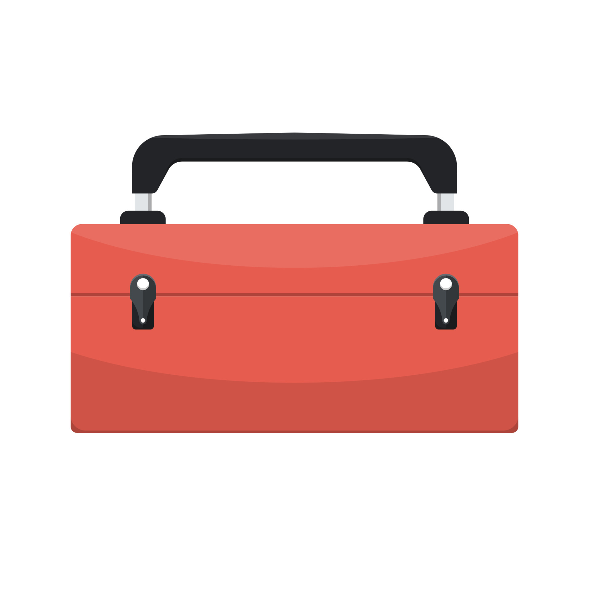 Red metal box for carrying tools on isolated background, Vector