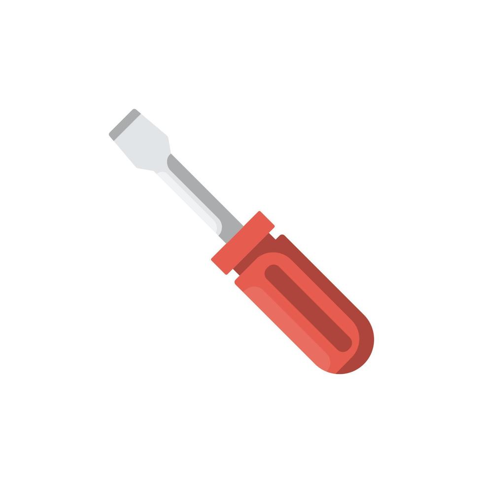 Red screwdriver on isolated background, Vector illustration.