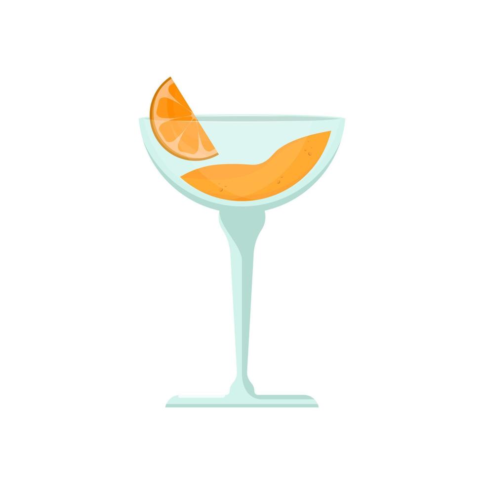 Orange fruit refreshing cocktail on isolated background, Vector illustration.