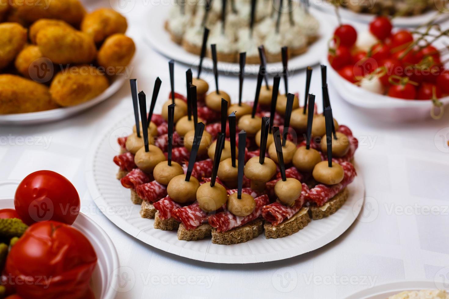 table Buffet Dishes 17657879 Stock Photo at Vecteezy