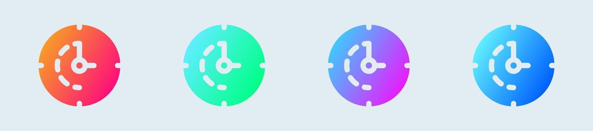 Time solid icon in gradient colors. Clock signs vector illustration.