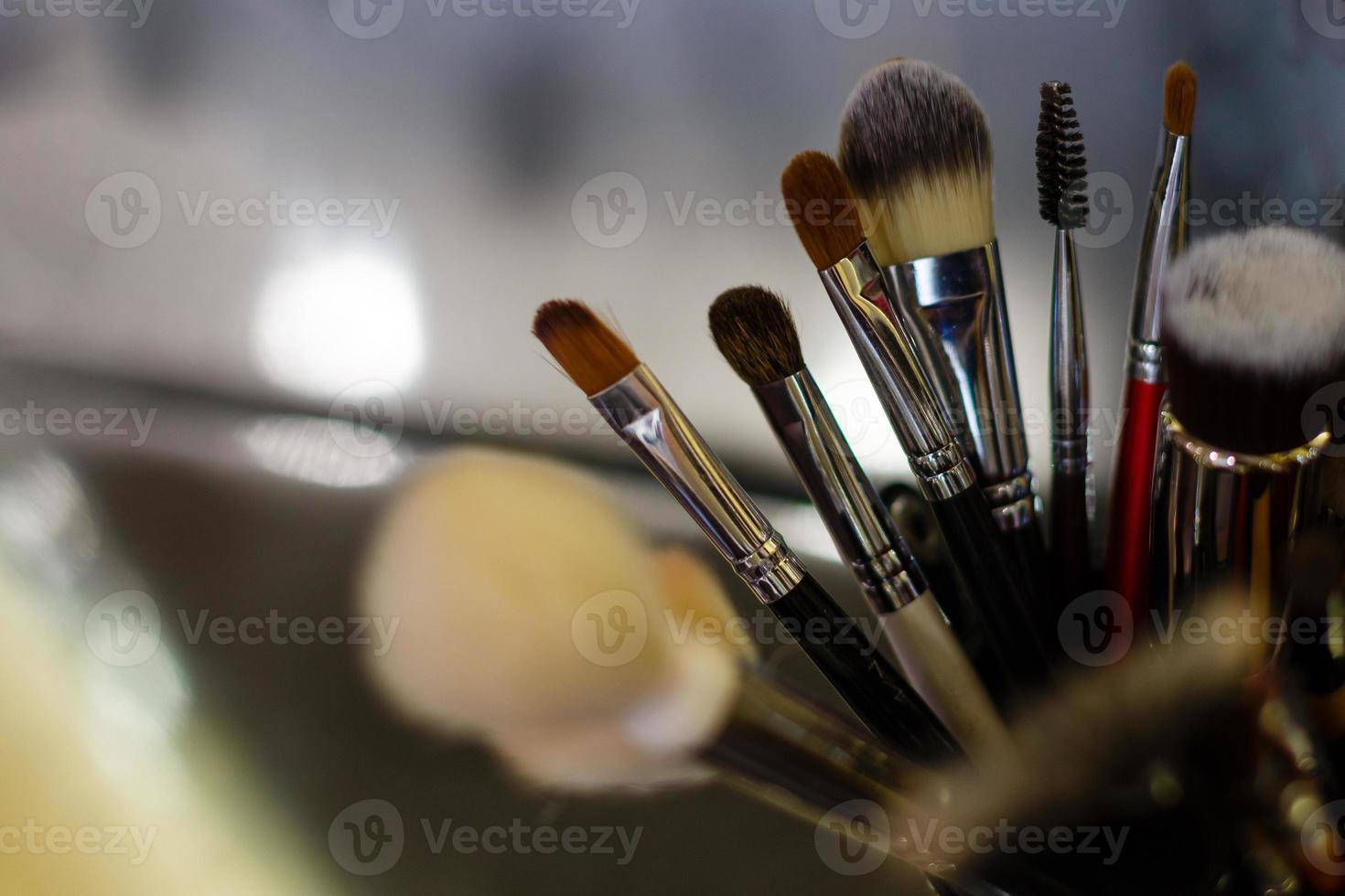 pinceles de maquillaje, primer plano foto