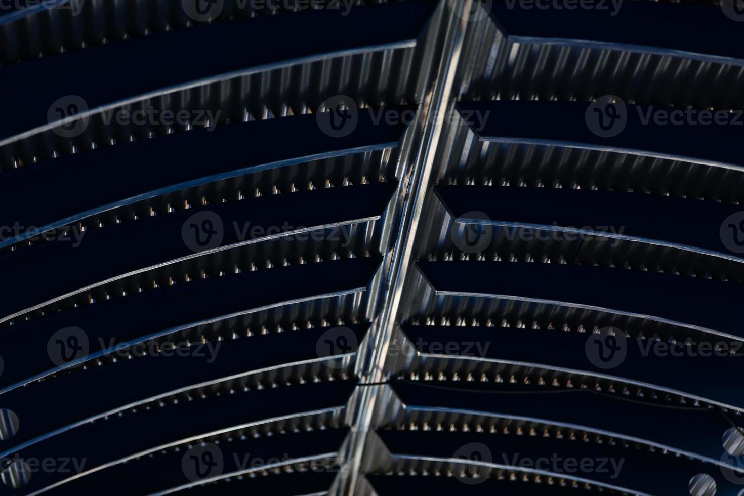 Architectural closeup of ceiling, roof of train station photo