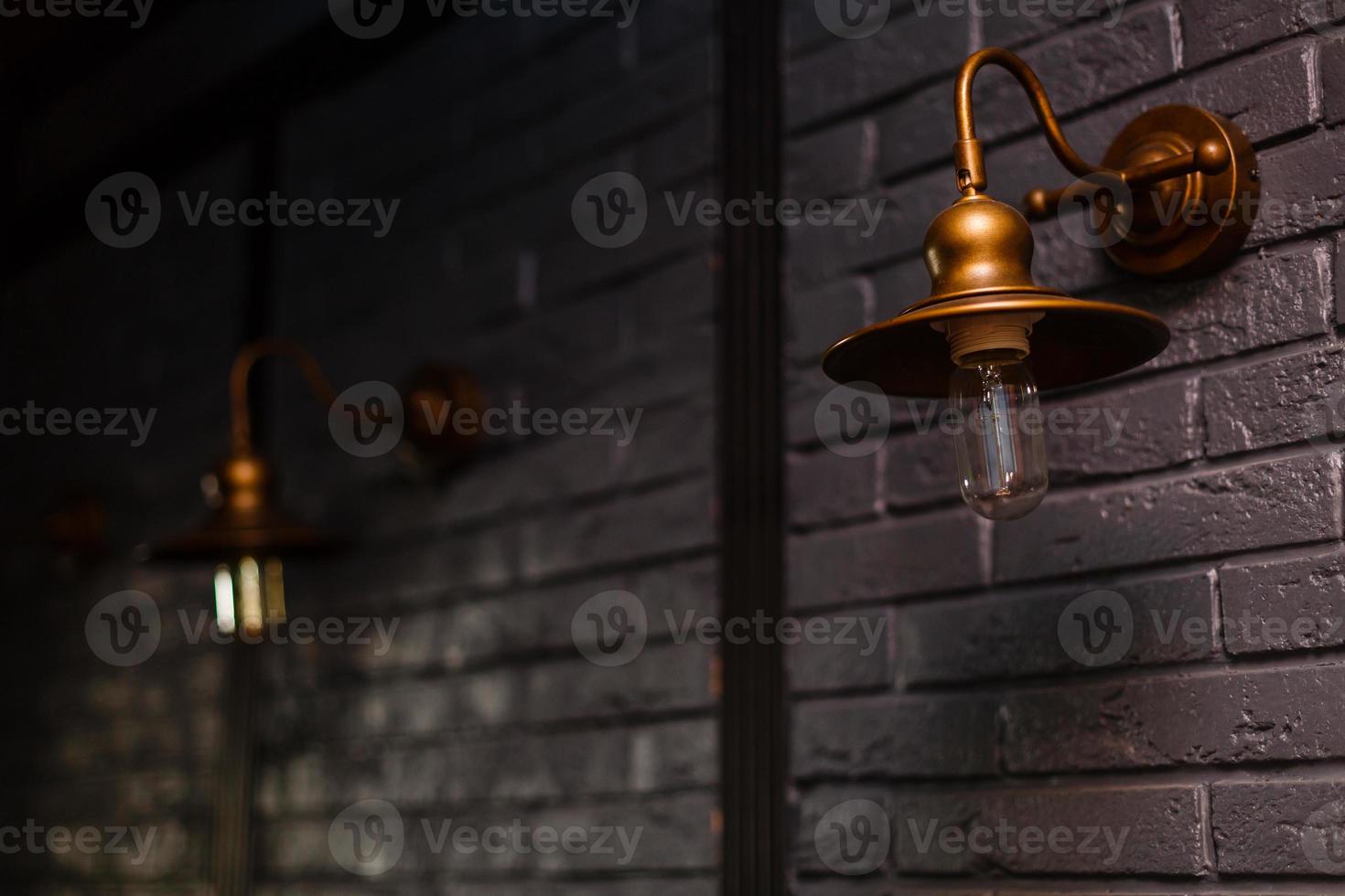 Wall light, industrial light in an old building photo