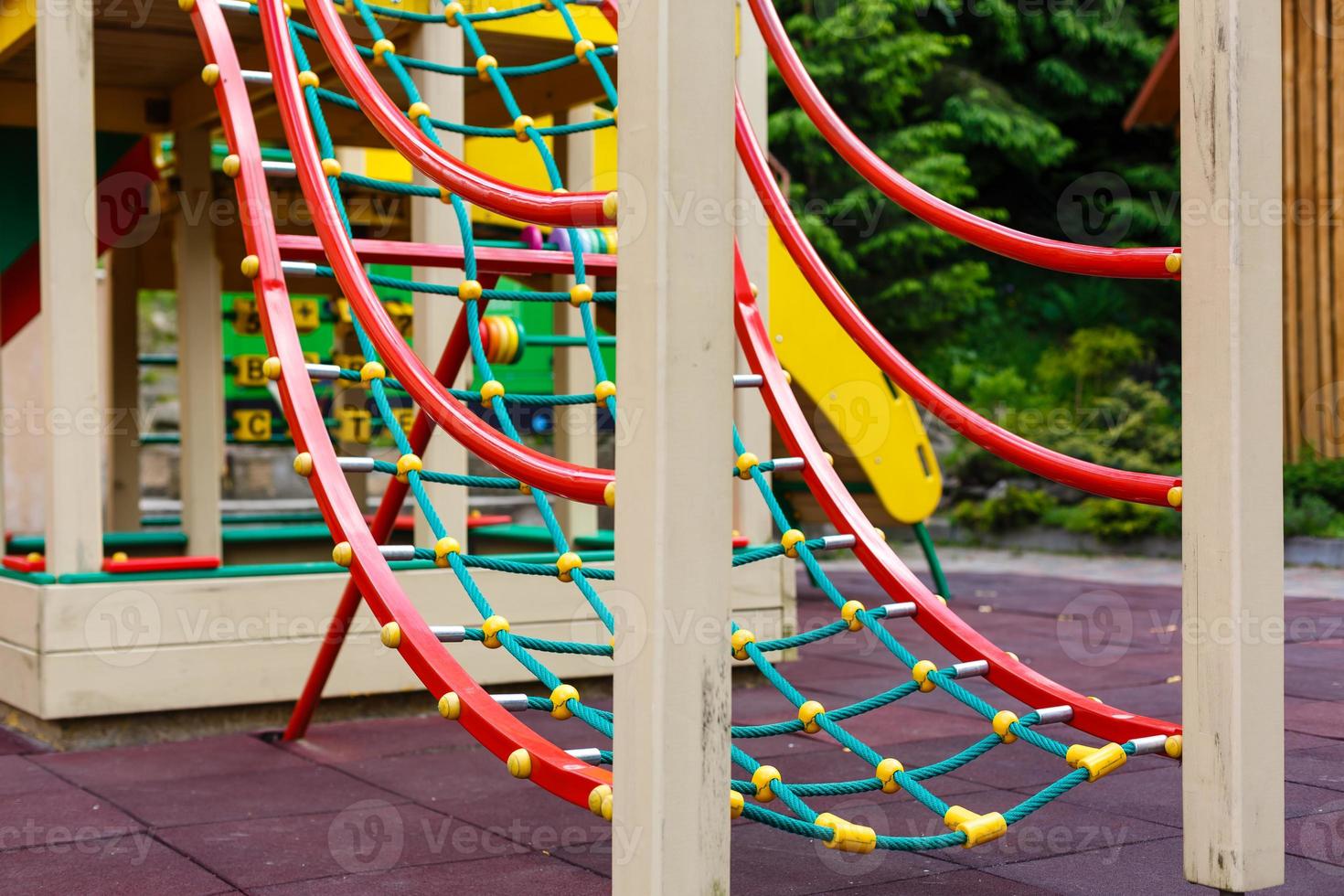 Mesh ropes in the playground. 9 photo