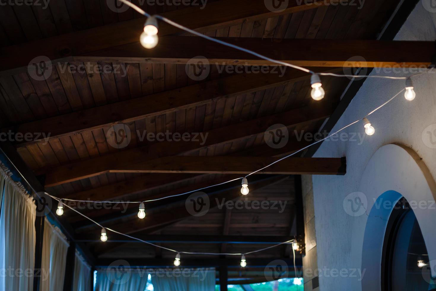 Many lamps on the roof photo