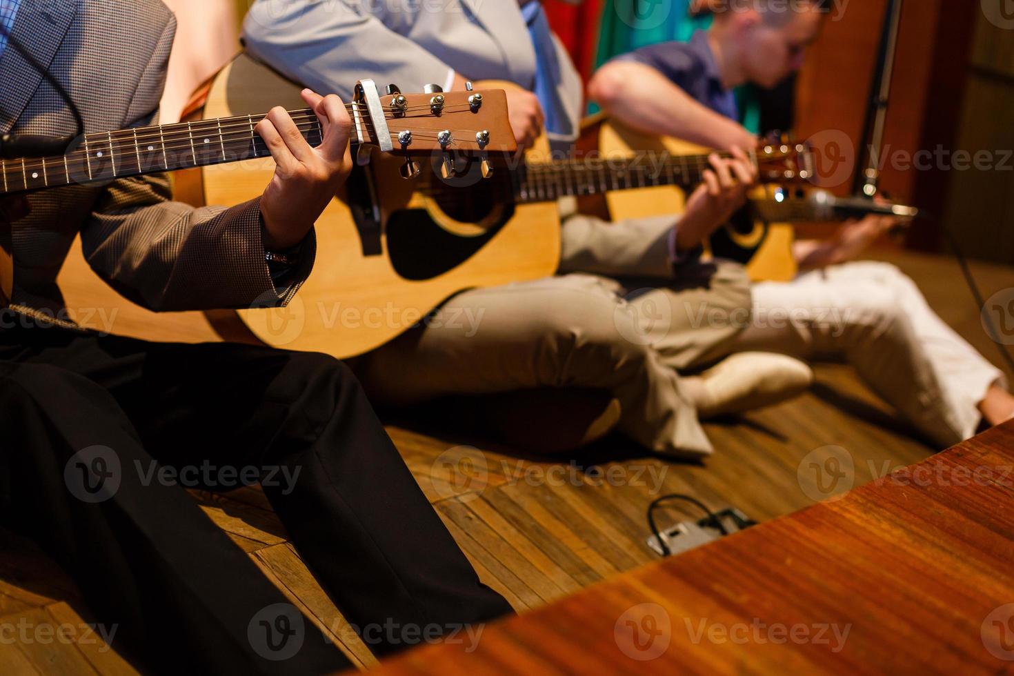 Detail of a classical guitar player photo