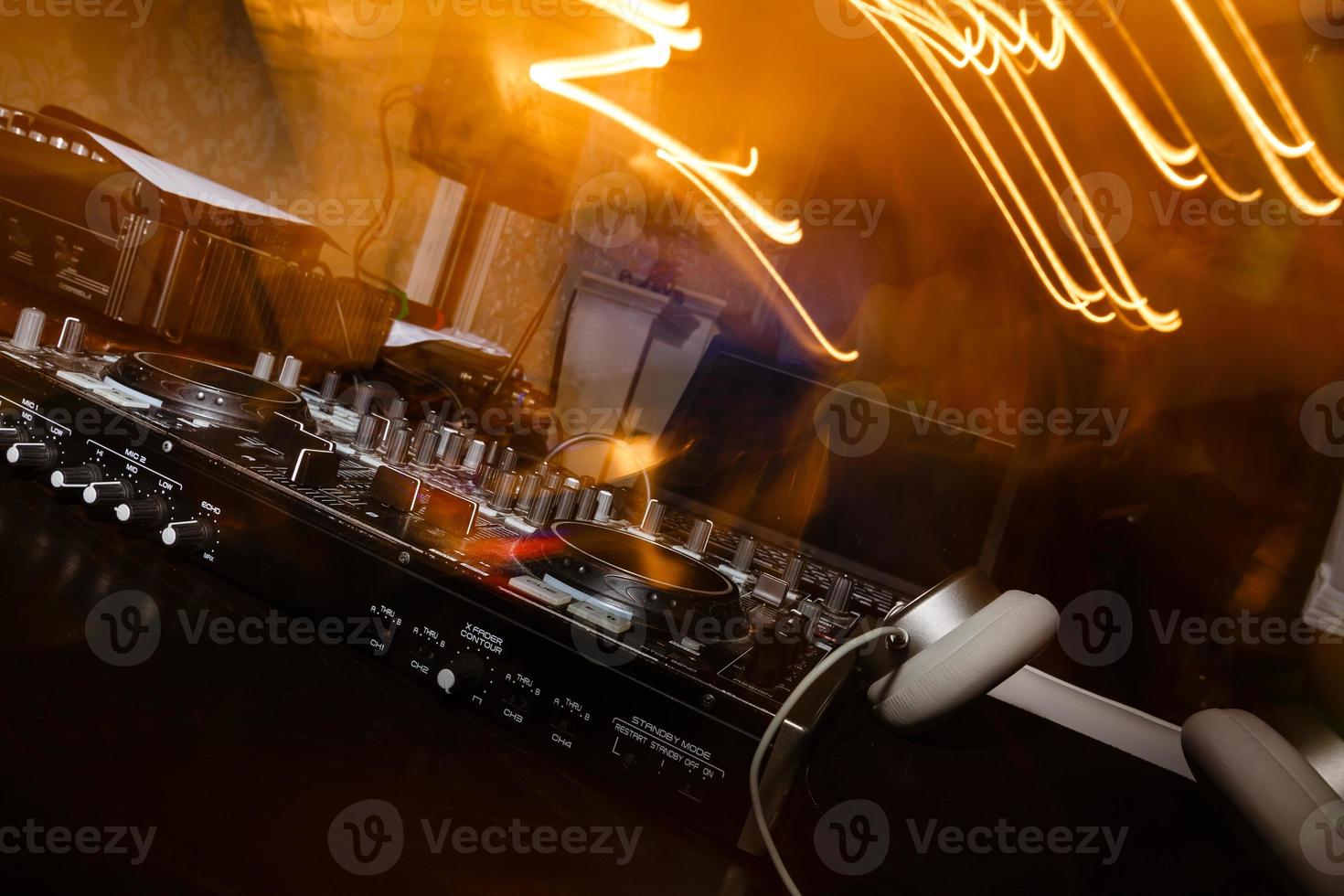 sound studio adjusting record equipmentconsole sound engineer photo