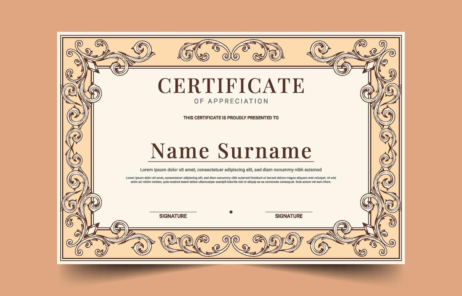 Victorian Classic Certificate Template vector