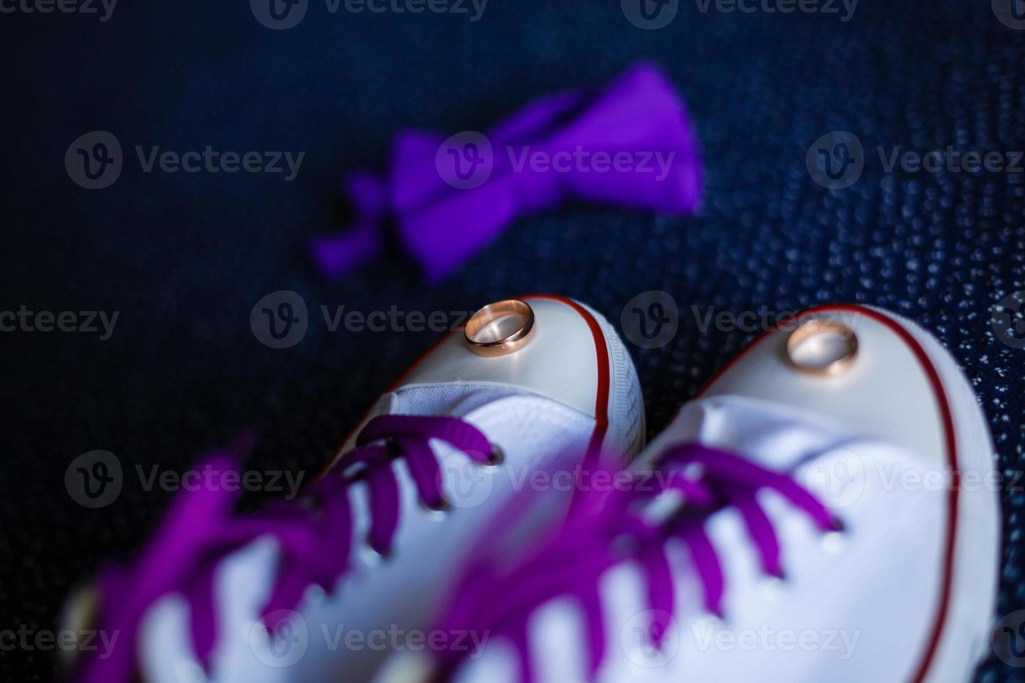 Men's shoes, tie, cufflinks on the wooden background. Groom's accessories photo