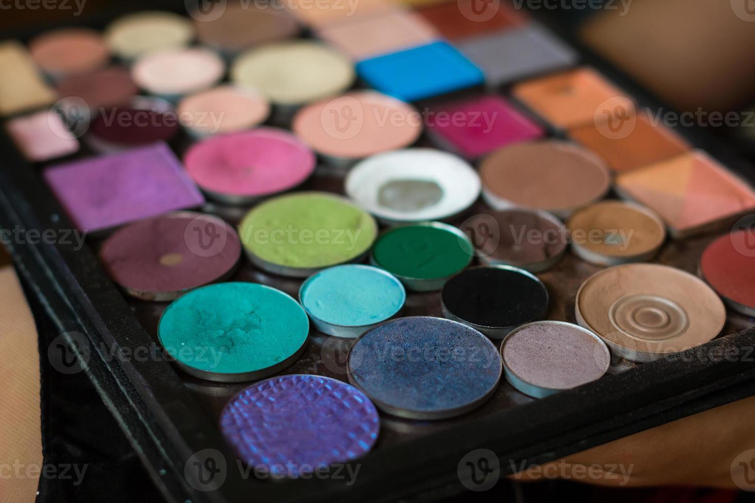 Eye shadows make-up palette close-up photo