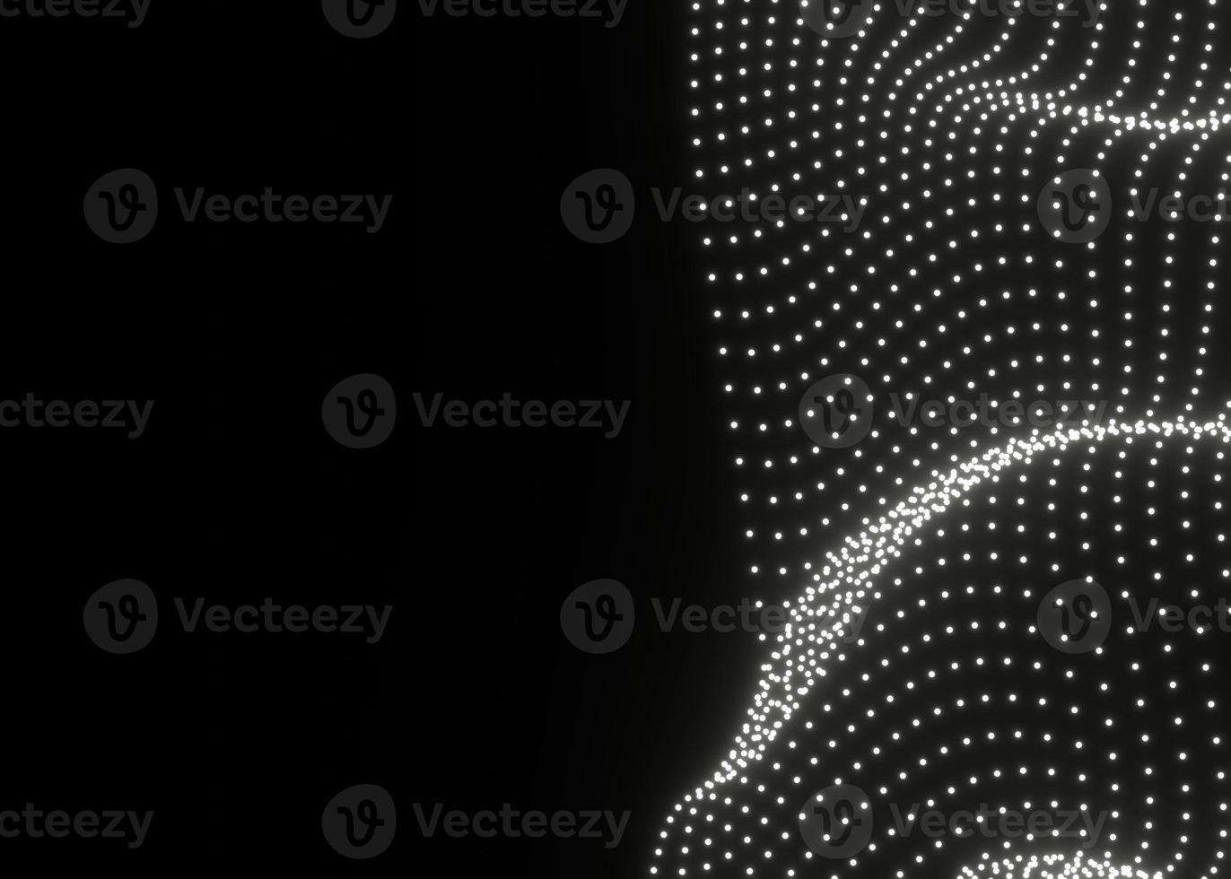 Abstract white background of points. Big data stream. digital particle wave background photo