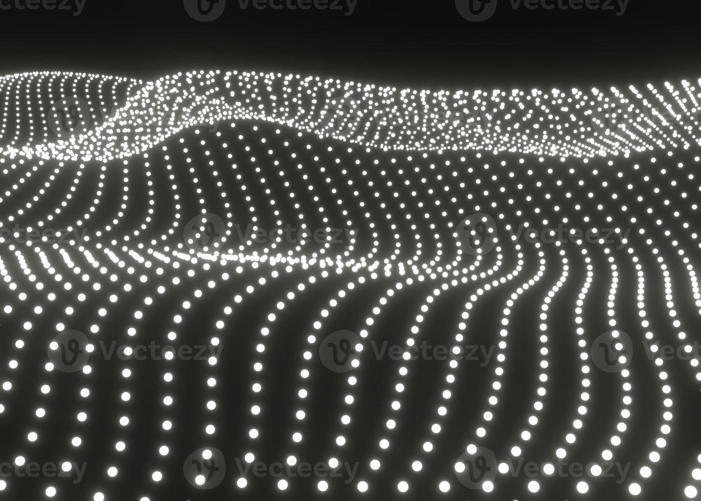 Abstract white background of points. Big data stream. digital particle wave background photo