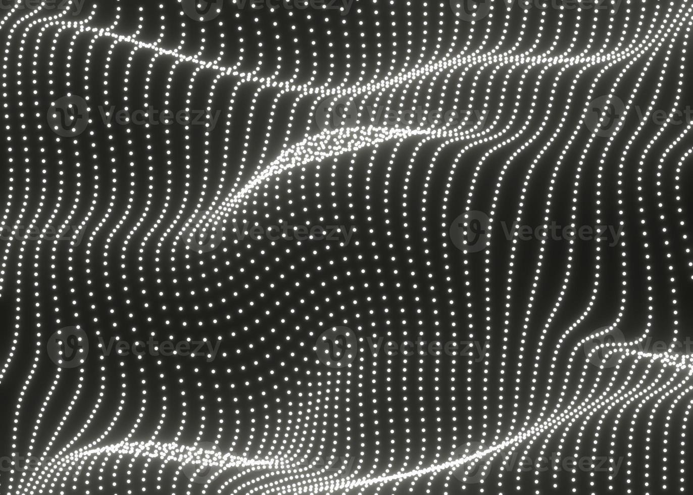 Abstract white background of points. Big data stream. digital particle wave background photo