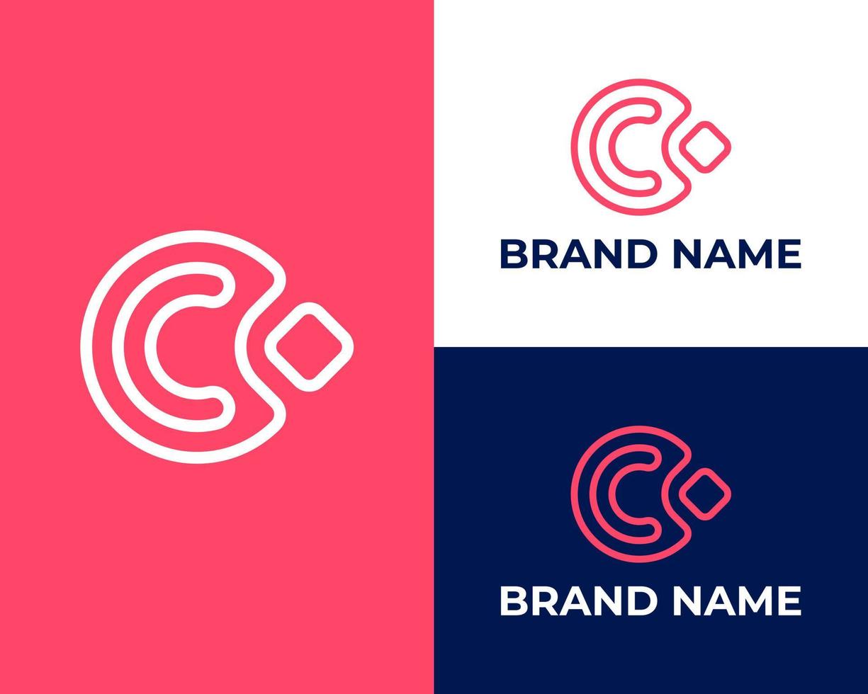 Abstract Initial Letter C Connecting People Logo vector