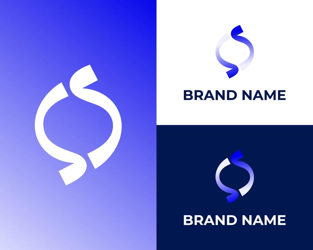 letter OS with tech modern business logo design template vector