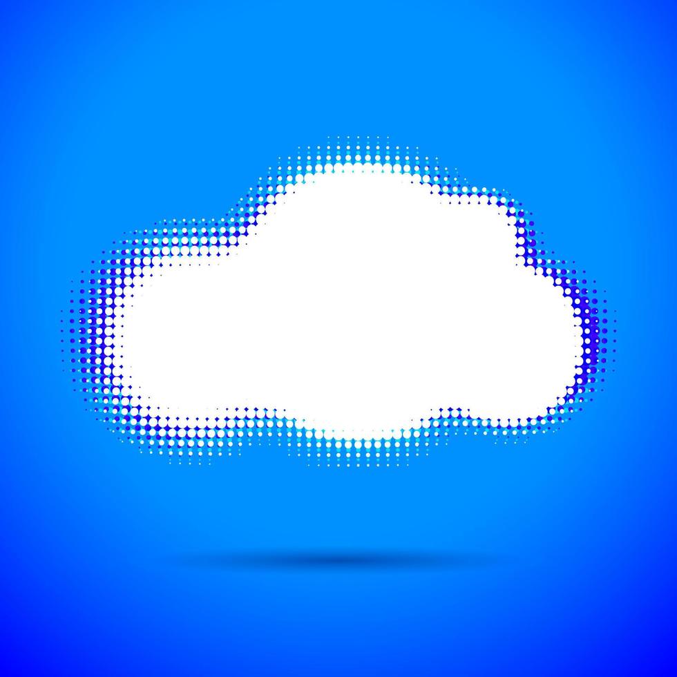 Halftone cloud shape with color chroma aberrations vector