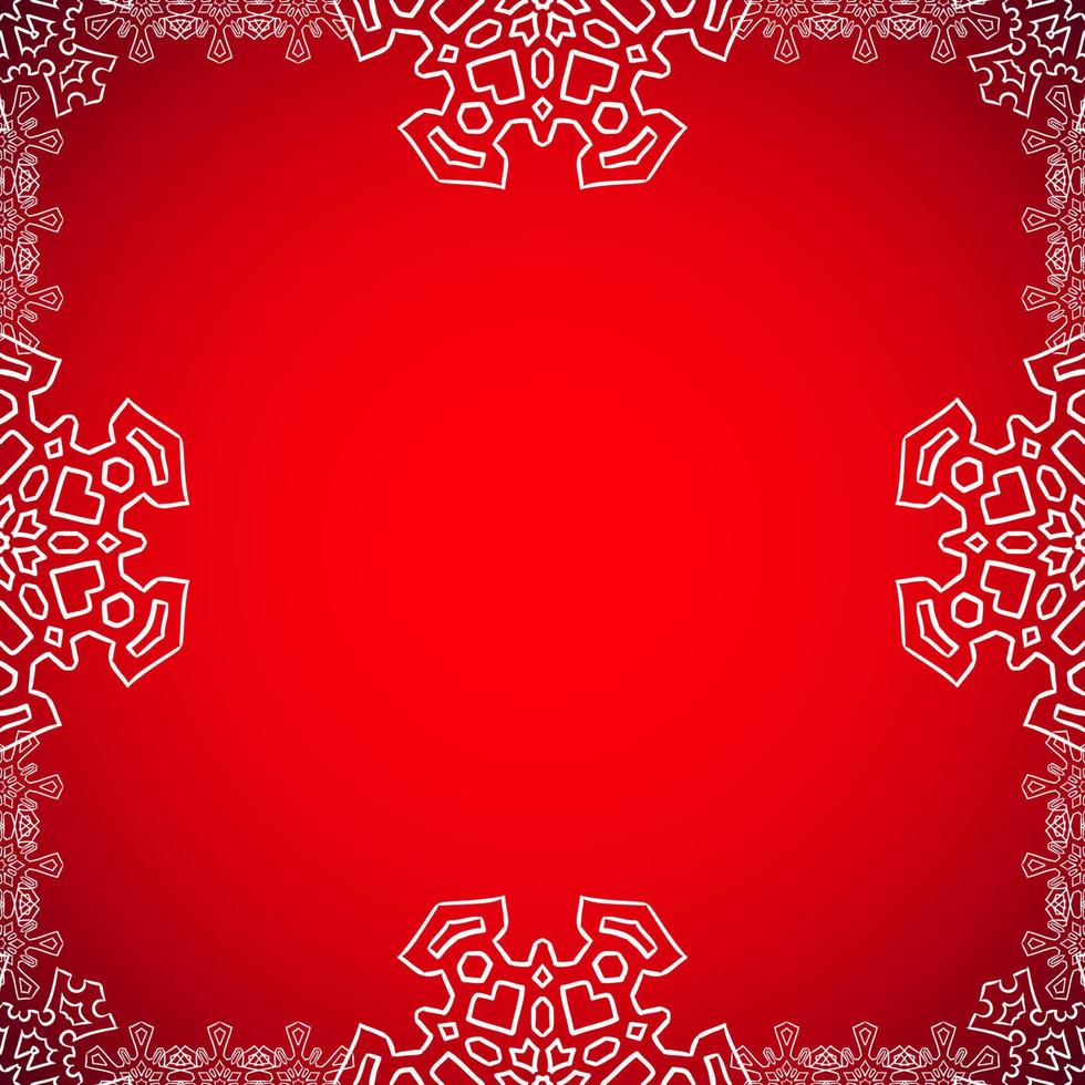 Christmas frame with drawn snowflakes on the edges vector