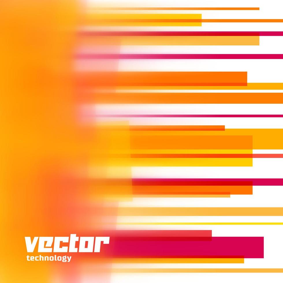 Vector background with orange lines and blurred edge