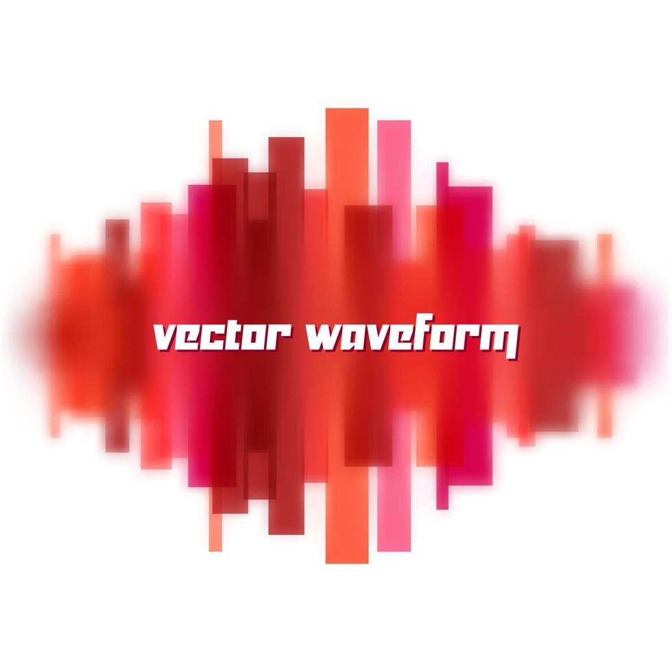 forma de onda vectorial borrosa hecha de líneas rojas transparentes vector