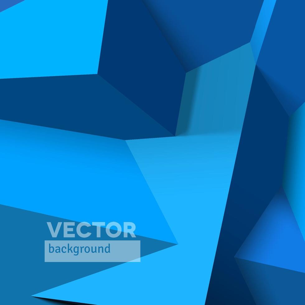 Abstract background with realistic overlapping blue cubes vector