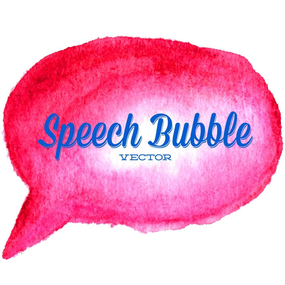 Vector watercolor drawn red speech bubble with lettering