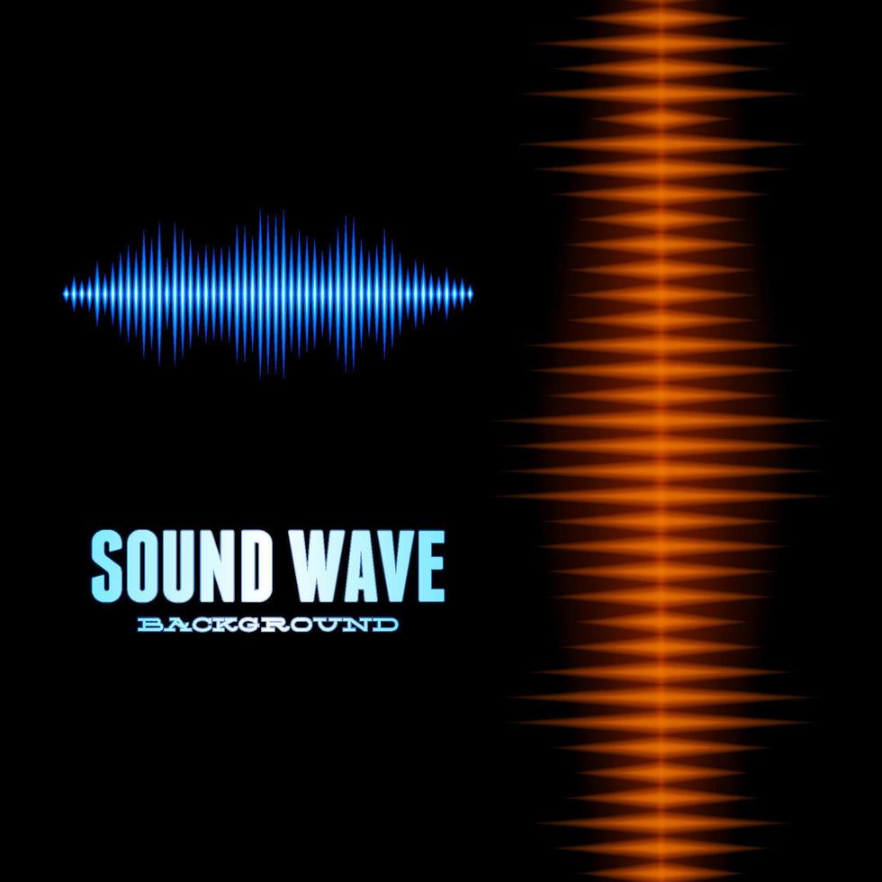 Blue and orange shiny sound waveform background with sharp peaks vector